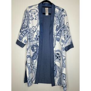 Chico's Blue Paisley Jean Reversible Jacket